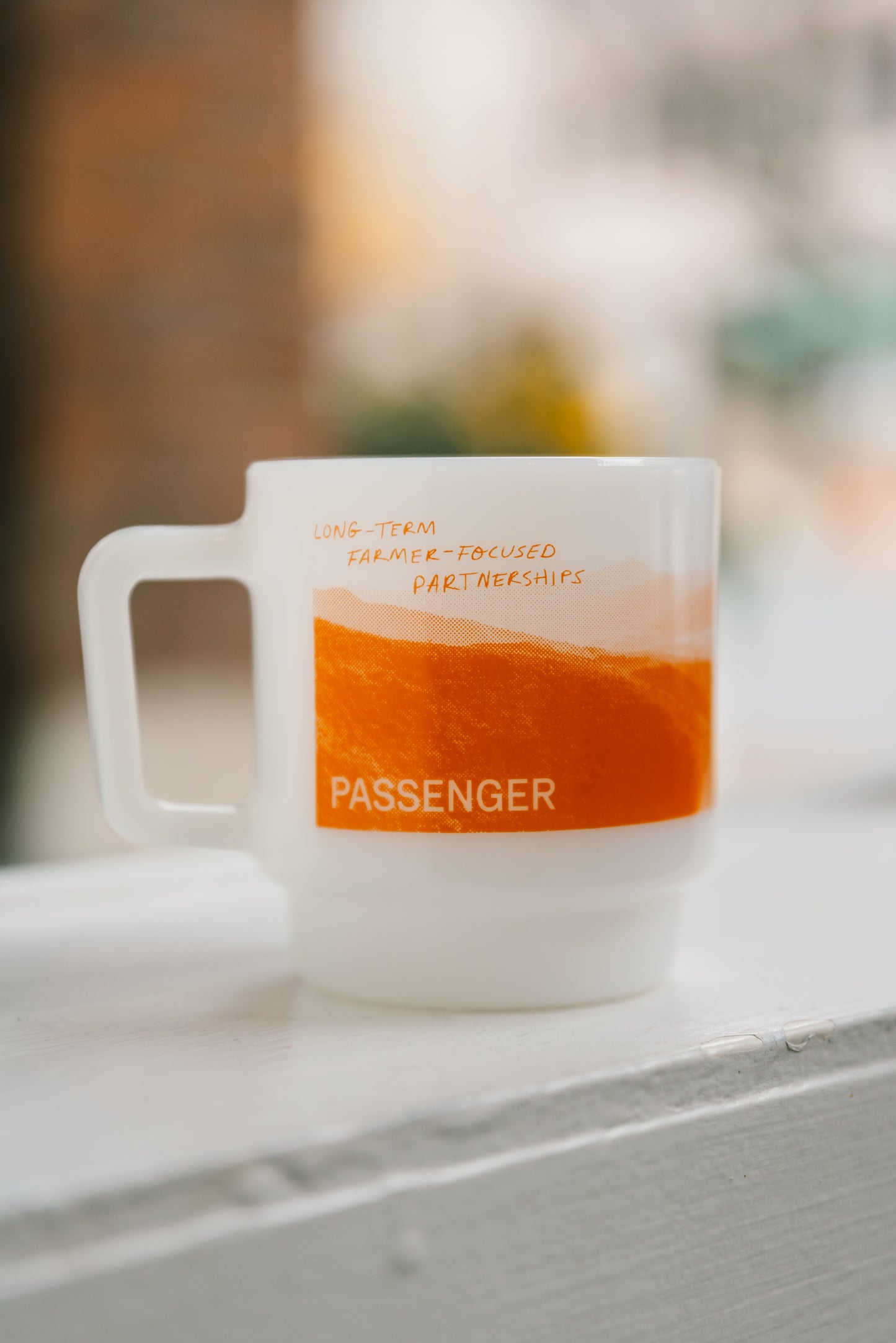 Halftones Orange Milk-glass Mug