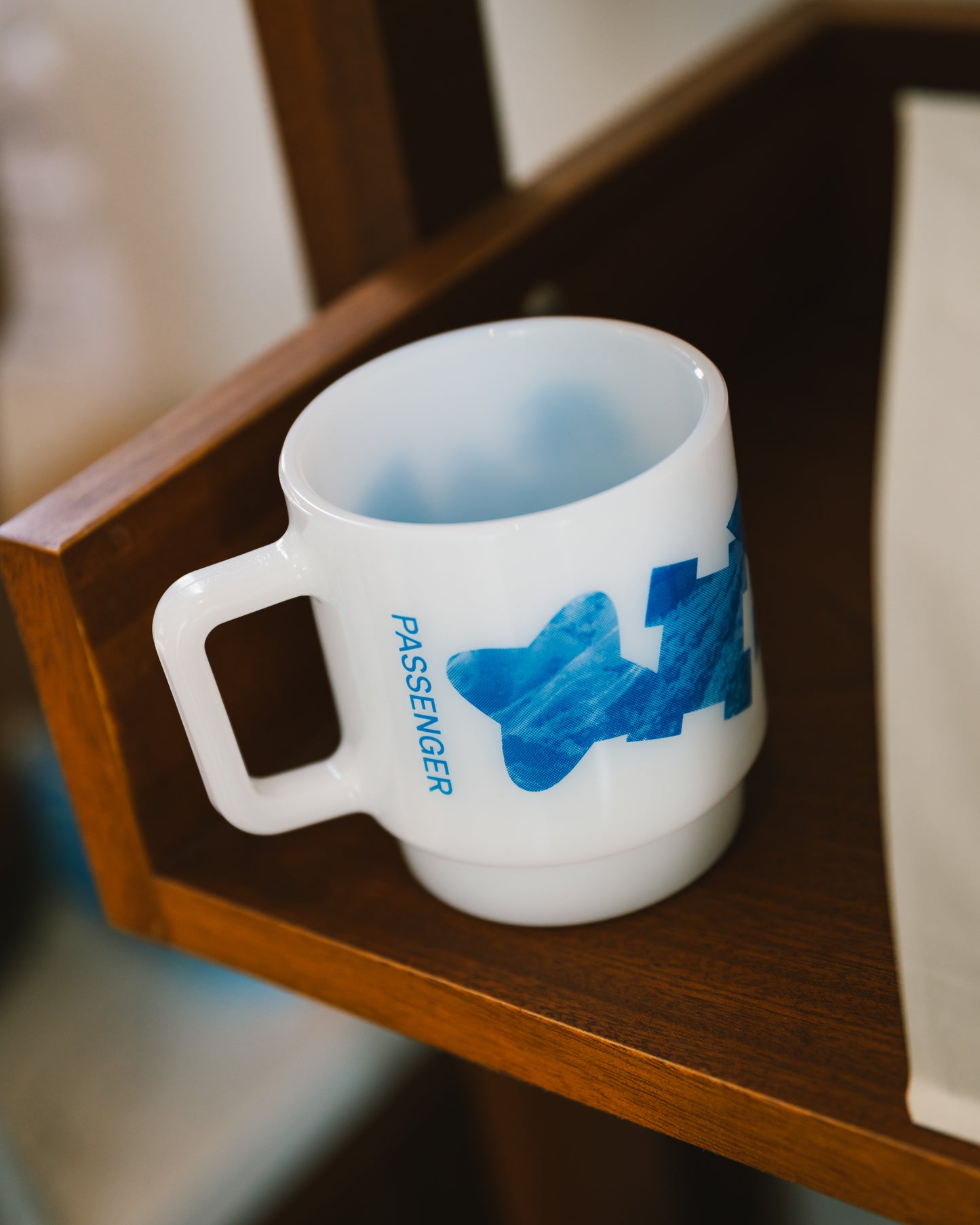 Halftones Blue Milk-glass Mug