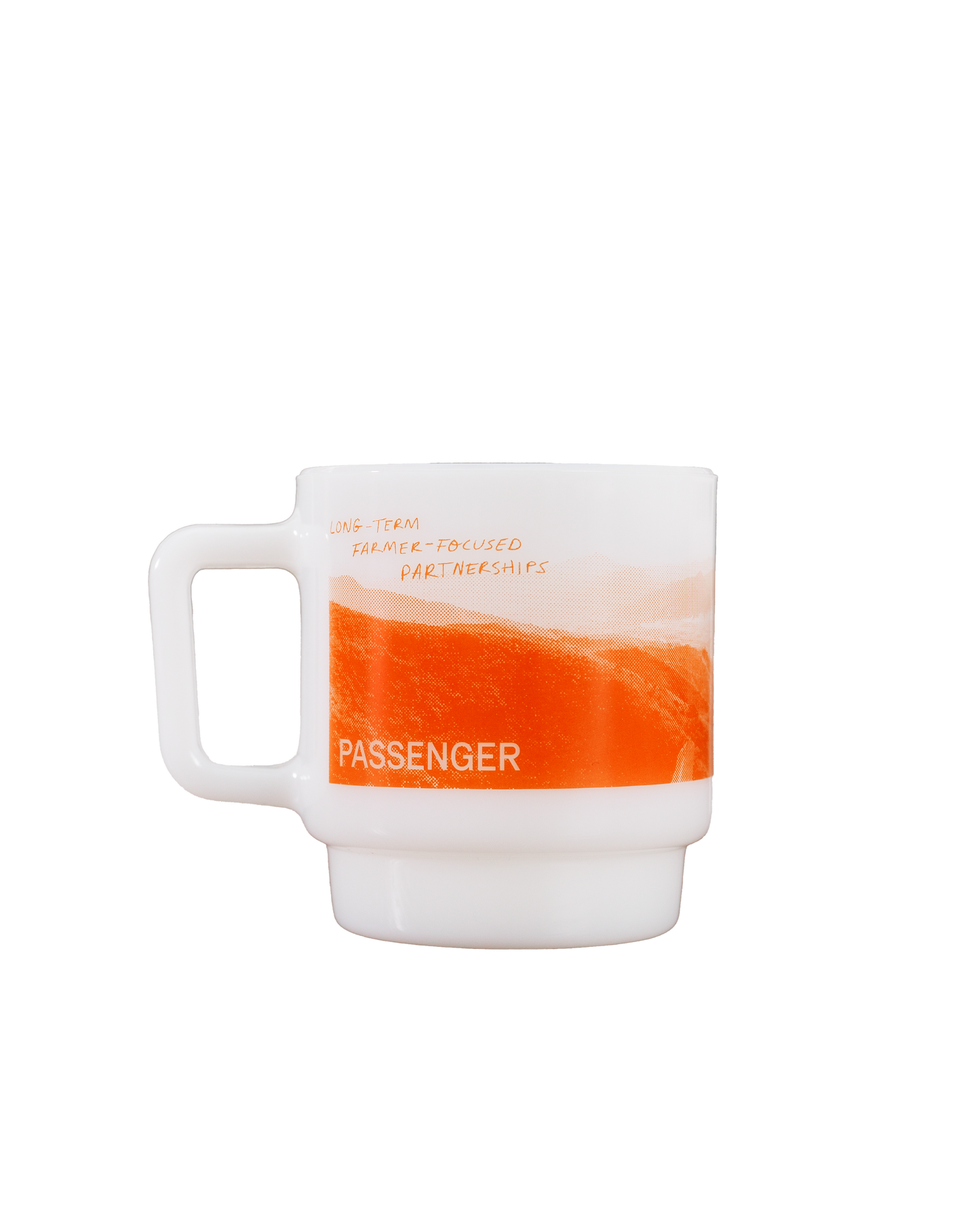 Halftones Orange Milk-glass Mug
