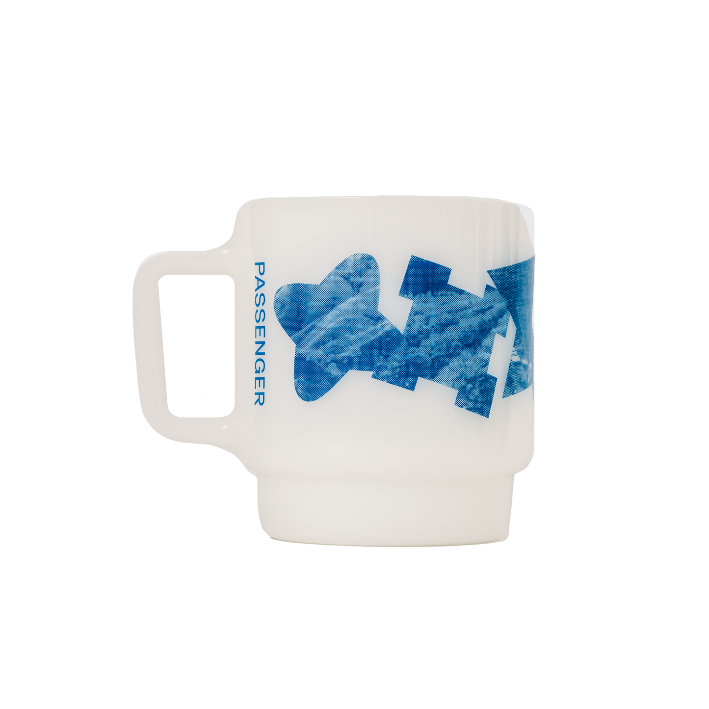 Halftones Blue Milk-glass Mug