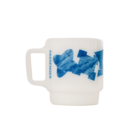 Halftones Blue Milk-glass Mug